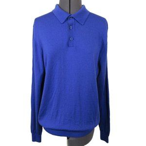 Paul Fredrick merino wool three button polo sweater‎